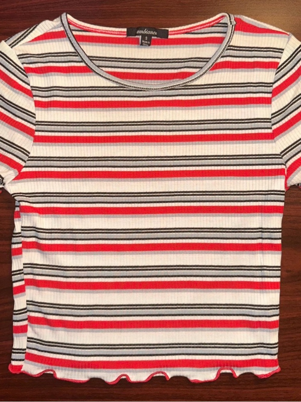 Ambiance Scoop Neck Ribbed Crop Top